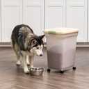 IRIS USA Dog Food Storage Container, Up to 42 lbs, Almond, Made in USA