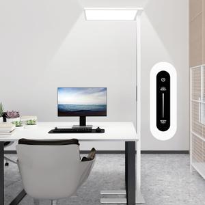 STERREN 120W LED Floor Lamp, 10000LM Super Bright Standing Lamp, Eye-Care Floor Reading Light, 76.8" Dimmable Large Lamp for Office, Living Room, Bedroom, Piano