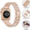 Mesime Compatible for Apple Watch Band with Screen Protector Case, Jewelry Replacement Bands 46mm 45mm 44mm 42mm 41mm 40 mm 38mm 2 Pack Protective Cover for iWatch Series 11/10/9/8/7/6/5/4/3/2/1/SE Women