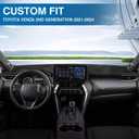 KUST Black Dash Cover for Toyota Venza 2021 2022 2023 2024 (LE, XLE, Limited) Left Hand Driving Polyester Dashboard Cover Non-Slip Center Console Dash Cover Sunshade Windshield No Glare