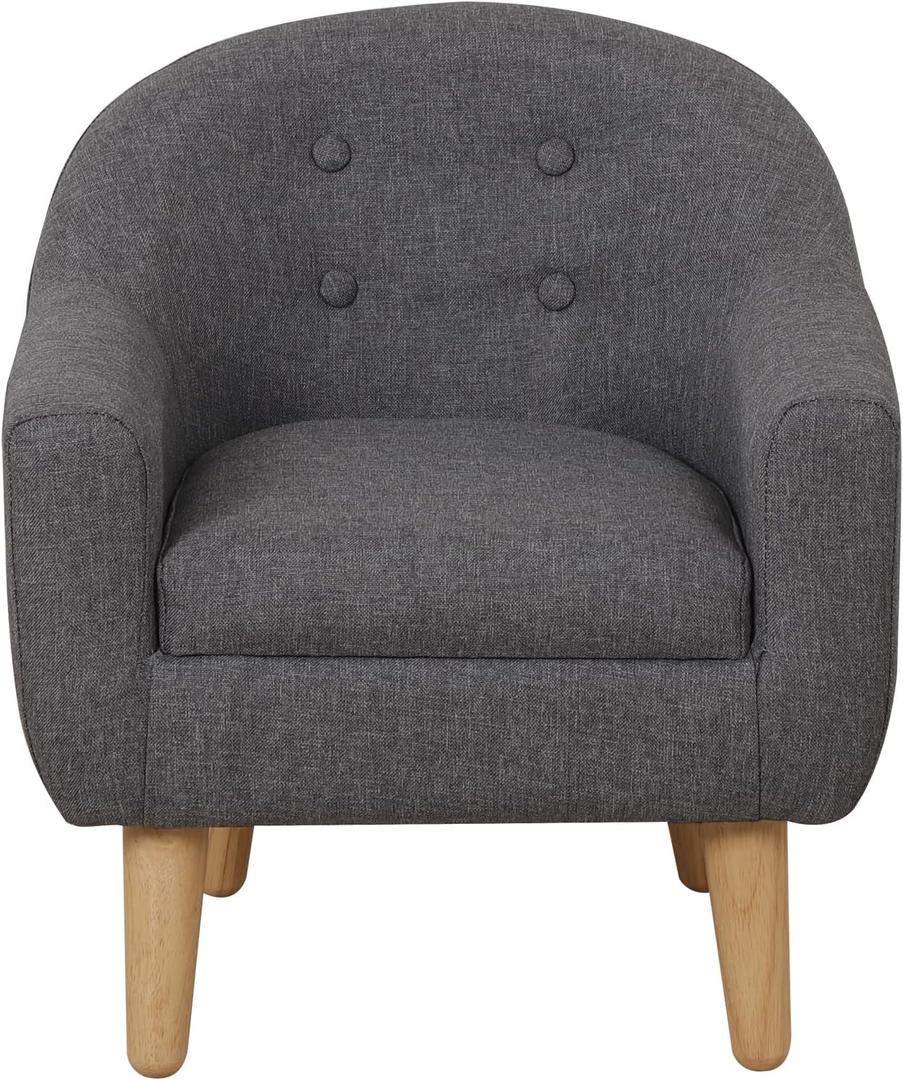 Single Linen Fabric Kids Armchair, Toddler Sofa and Couch with Wooden Legs, Ideal Children Seat for Children Gift (Gray)