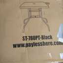 Square Outdoor Table, Patio Table with Umbrella Hole, Patio Dining Table with Tempered Glass, Outdoor Dining Tables, Square Patio Table for Balcony, Backyard, Poolside, Sunroom, Patio Tables, Black