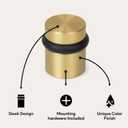 Mega Handles Floor Door Stopper, Quickly Installed Wall Protector, Wall Protectors from Door Knobs, Floor Door Stop with Mounting Hardware Included - Satin Brass - 1.5 Inch