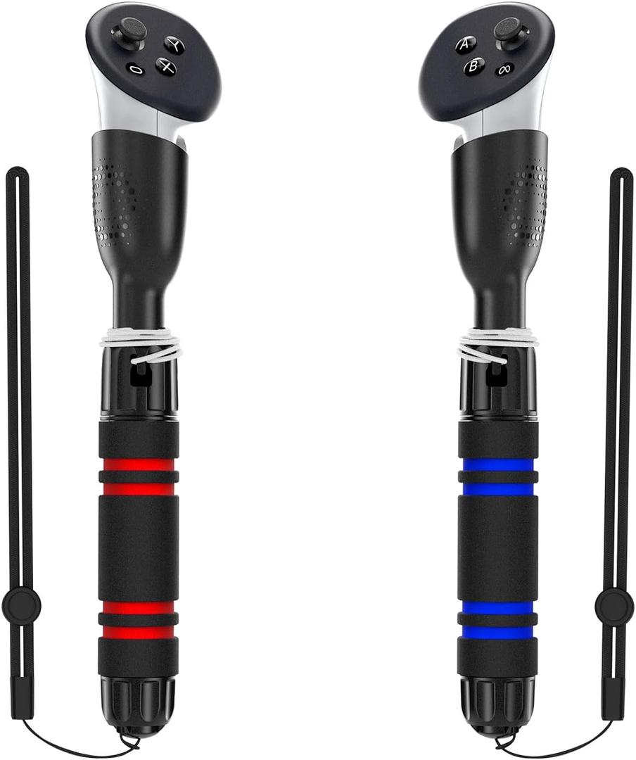 YOGES Gorilla Tag Long Arms Compatible with Meta Quest 3S/ Quest 3/ Oculus Quest 2/ Quest Pro/Rift S Controller, Beat Saber Handle Attachments VR Sticks Dual Extensions Grips for Playing VR Games (Black)