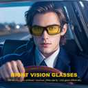 FAGUMA Night Vision Driving Glasses Fit Over Glasses Wrap Around Glasses for Men Women HD Anti Glare Yellow Lens