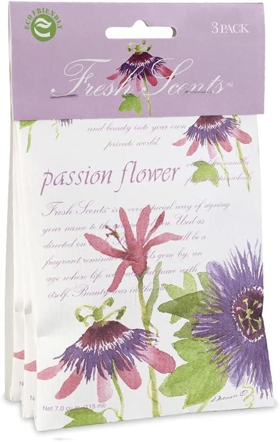 Willowbrook | Fresh Scents Scented Sachet Packet | Passion Flower | Air Freshener Bags for Drawers, Closets, Cars | 3 Pack | Long Lasting Home Fragrance