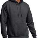 Hanes EcoSmart Hoodie, Midweight Fleece, Pullover Hooded Sweatshirt for Men (Gray, M)