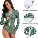 Century Star UPF 50+ Long Sleeve Swimsuits for Women Bathing Suit Rash Guard Surfing Modest One Piece High Neck Swimwear (Blue, XXL)