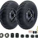 2-Pack of 4.80/4.00-8"Wheels,16" Pnuematic Tires,Steel Rim and 5/8"or 3/4" Axle Bore Hole,3-6" Centered Hub for Wheelbarrows,Garden Carts,Dump Cart,Utility Wagon and MoreAll Purpose Utility Tire