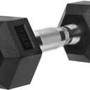 Hex Dumbbells Rubber Coated Cast Iron Hex Black Dumbbell Free Weights for Exercises / 3.5LB Pound