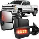 OCPTY Tow Mirrors Towing Mirrors For Gmc C2500 1988-2000 For Chevy For Gmc 1998-2001 C/K 1500/2500 Suburban/Yukon 1992-1999 With Power Adjust No Heated Turn Signal Black