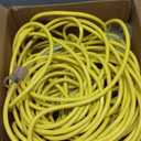 POWGRN 100 ft 12/3 Outdoor Extension Cord Waterproof Heavy Duty with Lighted Indicator End 12 Gauge 3 Prong, Flexible Cold-Resistant Long Power Cord Outside, 15Amp 1875W SJTW Yellow ETL Listed