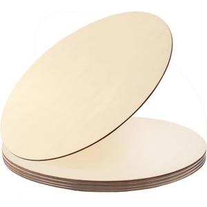 5Pcs 14 Inch Wood Circles for Crafts, Unfinished Blank Wooden Rounds Slice Wooden Cutouts for DIY Crafts, Door Hanger,Wood Buring, Painting