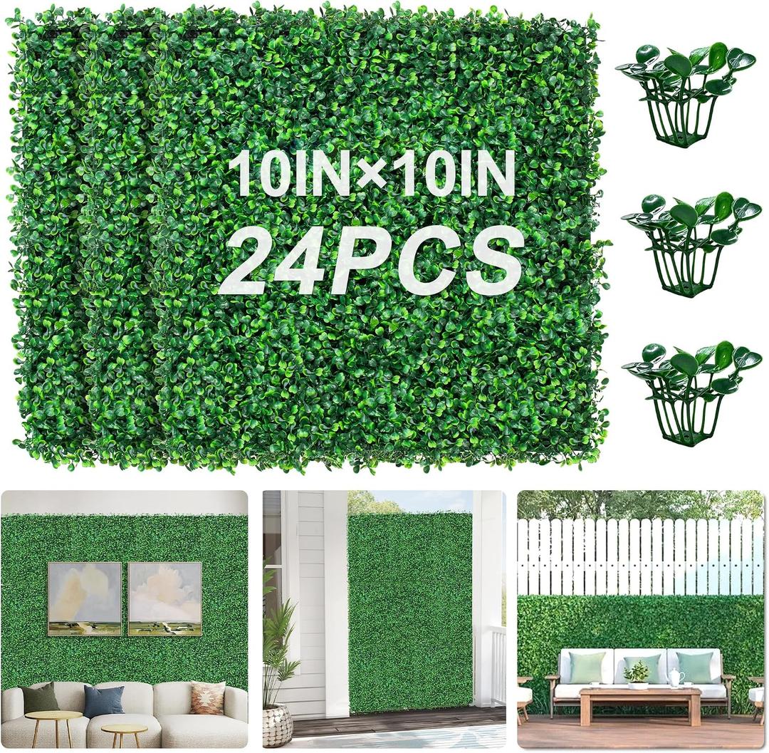 Grass Wall Panels Greenery Backdrop, UV-Anti Green Wall Decor