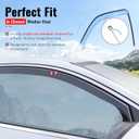 Fit 2019-2025 Lexus ES250 ES300h ES350 in Channel Window Visors Black 4PCS | IKON MOTORSPORTS, Injection PC, Rain Guards, Side Window Wind Deflectors, Improve Circulation, Impact Resistant, Waterproof