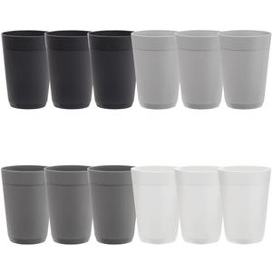 US Acrylic Newport 10 ounce Unbreakable Plastic Stackable Juice Tumblers in Grey Stone | Set of 12 Drinking Cups | Reusable, BPA-free, Made in the USA, Top-rack Dishwasher and Microwave Safe