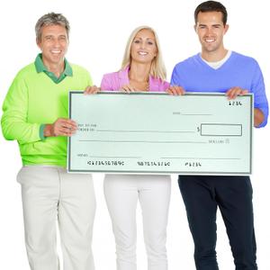 Giant Check (32 x 13.5 in - Large Size) - Big Checks for Presentations, Awards, Donations, Ceremonies and Events