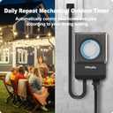 TiFFCOFiO Outdoor Timer Outlet Waterproof, 24 Hour Mechanical Light Timer Outdoor, 2 Grounded Outlets for Home and Garden, 15A 1/2HP, Heavy Duty, ETL Listed (15 Min Interval)