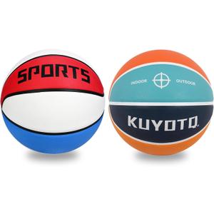 KUYOTQ Kids Youth Adult Size 3/4/5/6/7 (22/25.5/27.5/28.5/29.5") Basketball Premium Rubber or Faux Leather Basketball Indoor Outdoor Basketball for Boys Girls Women's Men's Basketball Gifts (Deflated)