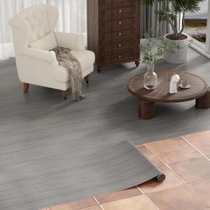 Oxdigi Peel and Stick Vinyl Flooring Roll 24"x 196"/ 32 Sq.Ft, Self Adhesive Vinyl Floor Tiles Wood Flooring, Temporary Floor Stickers Waterproof for Living Room Bedroom Kitchen RV, Nature Oak Planks