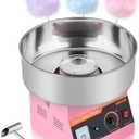 VEVOR Cotton Candy Machine Commercial, 1000W Electric Candy Floss Maker, Easy Use with 15 inch Stainless Steel Bowl and Sugar Scoop, Makes Hard Candy for Home Kids Birthday, Family Party, Pink