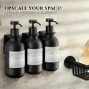 Shower Shampoo Dispenser Wall Mounted 3 Refillable 16.9 oz Black Bottles with Stainless Steel Pumps & No-Drill Adhesive Holders Soap Dispenser Set for Bathroom (3 X Black)