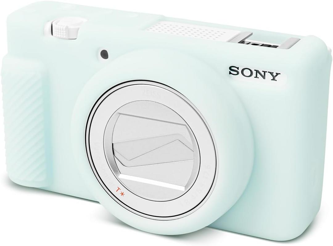 Rieibi ZV-1F Camera Case, Soft Silicone Protective Case for Sony ZV1F/ZV-1M2/ZV-1 Mark II Vlog Camera, Lightweight ZV1F Cover - Light Green