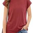 Girls Cap Sleeve T Shirts Kids Summer Crewneck Solid Tops Tees 5-14 Years (Red)