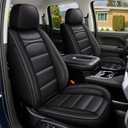 Car Seat Covers Custom Fit for GMC Yukon 2007-2025 8 Seats: Waterproof Faux Leather Seat Covers Automotive Seat Protectors with 3 Storage Bags(Black)