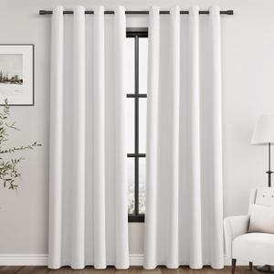 Ivory Linen Blackout Curtains 84 inches Long for Bedroom Grommet Modern Farmhouse Light Black Out Curtains Primitive Textured Neutral Earthy Energy Saving Heat Blocking Window Curtain Eyelet 2 Panels (52"W x 84"L (Pack of 2))