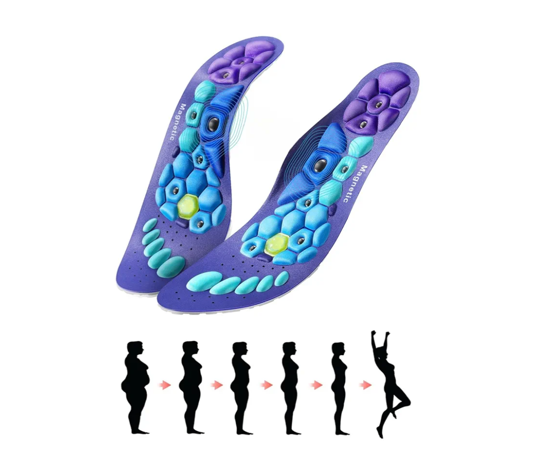 Orthopedic Acupressure Insoles for Men & Women, Reflexology Massage Foot Insoles for Pain Relief, Comfortable Support for Daily Use (Blue, L(Men 8-12/Women 9-13))
