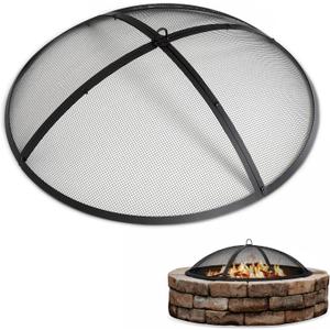 SUNCREAT Spark Screen, Fire Pit Screen 36 Inch Round with Handle, Heavy Duty Mesh Cover Fire Pit Lid for Outdoor, Patio, Backyard, Camping, Beach, Poker Not Included, 36 Inch
