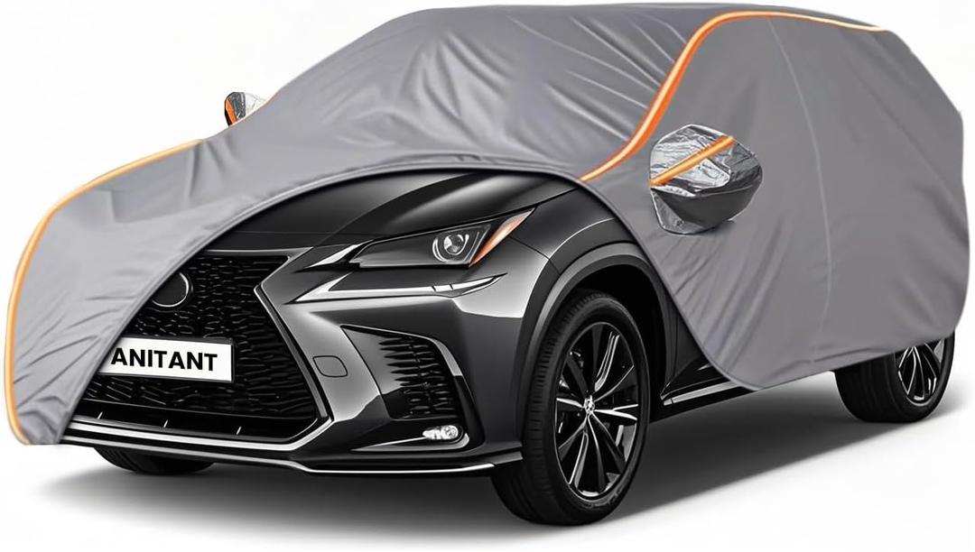 Custom Fit Lexus NX Car Cover for NX 300 350 2015-2025 Outdoor Waterproof Car Cover All Weather with Door Zipper Cotton Lining Scratch Resistant Rain Sun UV Dust Snow Protection (Gray(Max))