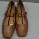 .5Womens Ballet Mary Jane Flats Shoes Adjustable Strap Square Closed Toe Chic Footwear with Latex Insole,6.5