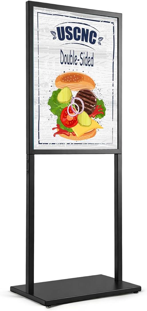 USCNC Black 2228inch Sign holder floor stand, heavy Duty Pedestal poster banner stand for display,2228inch slide-in double sided poster sign holder floor standing for board Display (1 Pack)