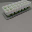Ice Cube Tray with Lid, 4 Packs 56 Cubes Durable Stackable Ice Cube Trays for Freezer with Removable Lids, Easy-Release Plastic & Silicone Ice Tray for Cocktail, Coffee (Green)