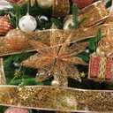 MEEDEE Orange Glitter Wire Mesh Ribbon with Sparkle Halloween Ribbons Wired 2.5 Inch Wired Ribbons Burnt Orange Ribbon for Christmas Tree Decoration, Wreath Bow Making (25 Yards)