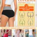 MISSWHO Womens High Waisted Cotton Underwear Full Coverage Soft Double-Layer Waistedband Panties (Regular & Plus Size) (M)