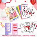 2 x Valentine Cards for Kids Classroom - 6 Pack Pop-Up Valentine's Day Cards with Envelopes & Stickers, Fun Valentine's Day Gifts for Kids, Boys, Girls, Teenagers for School Exchange