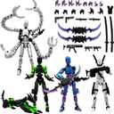 T13 Action Figures Deluxe Set, Pre-Assembled Poseable Robot Figures with Accessories and Interchangeable Hands, Fully Articulated Team Pack for Display, Desk Decor, Gift