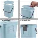 LALASTAR Small Trash Can with Lid, Compost Bin Indoor Kitchen Sealed Under Sink for Kitchen, Food Waste Bin for Countertop, Mountable Garbage Can for Bathroom, RV, 5L/1.3 Gal, Blue