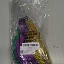 Cindeer 48 Pcs Mardi Gras Glitter Leaves Feather 13.4'' Faux Sparkly Feather Leaves Mardi Gras Party Decoration Plant Decor Twig Wreath Garland Mardi Gras Pick for Craft Sprays Artificial Leaves Gift