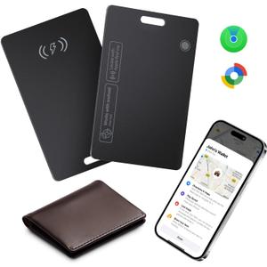 Wallet Tracker Card for Apple & Android, Find My Credit Card Tracker for Wallet, Luggage, Rechargeable Tracking Card Works with Apple Find My & Google's Find Hub (for iOS & Android, 1 Pack)