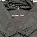 Men's Spring and Autumn pullover jacket with casual patchwork hooded drawstring jacket (Medium, Black)