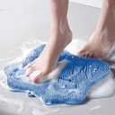Shower Foot Scrubber, Shower Foot and Back Scrubber with Suction Cups, Shower Silicone Foot Washer for Exfoliating MassageBlue