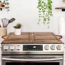 Wooden Stove Top Cover Board for Gas Burner & Electric Stove, Mango Wood Noodle Board Stove Cover with Handle for Gas Stovetop 4 & 5 Burners, Stove Top Cutting Board Oven Top Cover Cooktop Protector