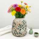 Vintage Ceramic Flower Mini Vase Home Decor - Tabletop Rustic Vase for Decor Living Room Bookshelf Office Kitchen Cottage, White Vases for Bouquet, Chinoiserie | Grand Millennial | 6.1inch