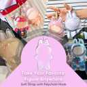 6 x Protective Case for Labubu Standing Figure - Clear PVC Portable Storage Box with Keychain, Dustproof Scratch-Resistant Collector Display (Figure Not Included Style1)