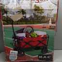 Mac Sports Heavy Duty Steel Frame Collapsible Folding 150 Pound Capacity Outdoor Camping Garden Utility Wagon Yard Cart, Red