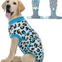 Kuoser Dog Recovery Suit for Dogs After Surgery,Professional Surgical Onesie for Female Male Dogs Spay Neuter,Soft Dog Surgery Suit Bodysuit for Abdominal Wounds Skin Disease,Blue Leopard (Medium (Back: 13.4" - 16.1"; Weight: 14 - 25LB))